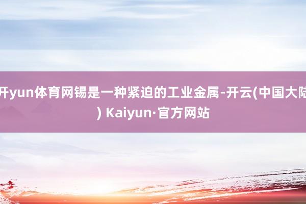 开yun体育网锡是一种紧迫的工业金属-开云(中国大陆) Kaiyun·官方网站
