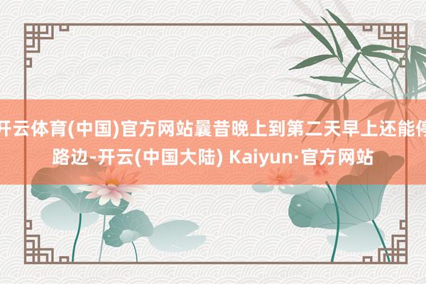 开云体育(中国)官方网站曩昔晚上到第二天早上还能停路边-开云(中国大陆) Kaiyun·官方网站