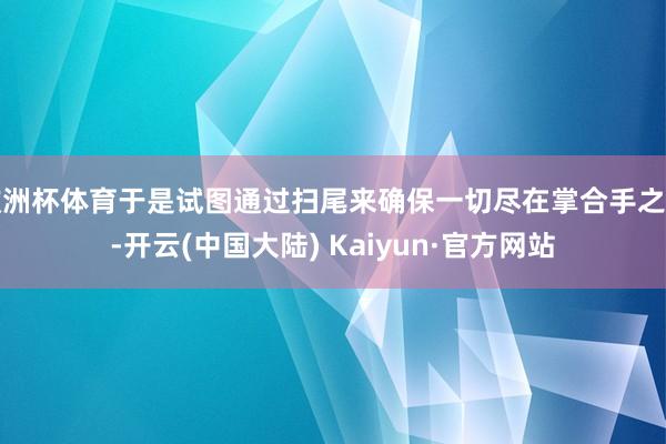 欧洲杯体育于是试图通过扫尾来确保一切尽在掌合手之中-开云(中国大陆) Kaiyun·官方网站