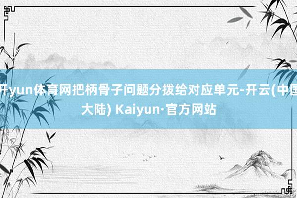 开yun体育网把柄骨子问题分拨给对应单元-开云(中国大陆) Kaiyun·官方网站