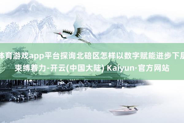 体育游戏app平台探询北碚区怎样以数字赋能进步下层束缚着力-开云(中国大陆) Kaiyun·官方网站