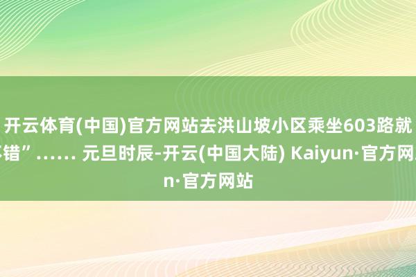 开云体育(中国)官方网站去洪山坡小区乘坐603路就不错”…… 元旦时辰-开云(中国大陆) Kaiyun·官方网站